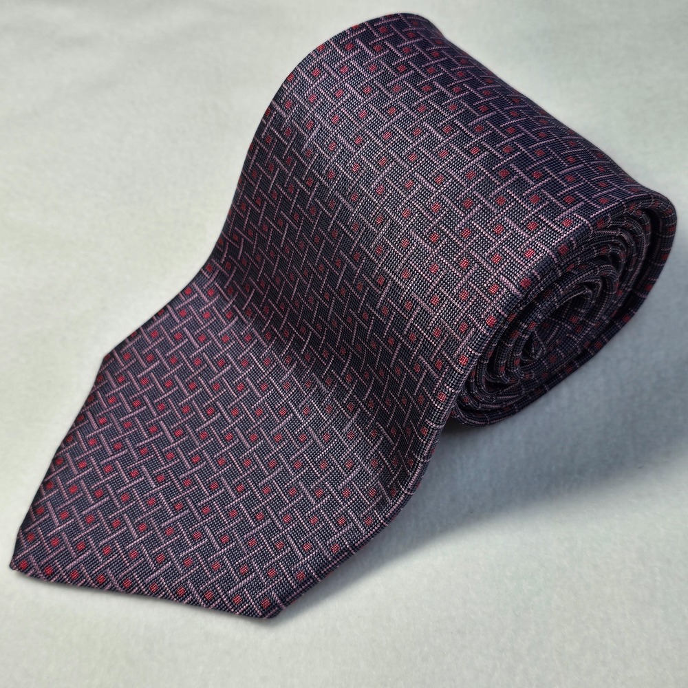 Robert Talbott Purple Geometric Tie 100% Silk Made in USA Handsewn Classic